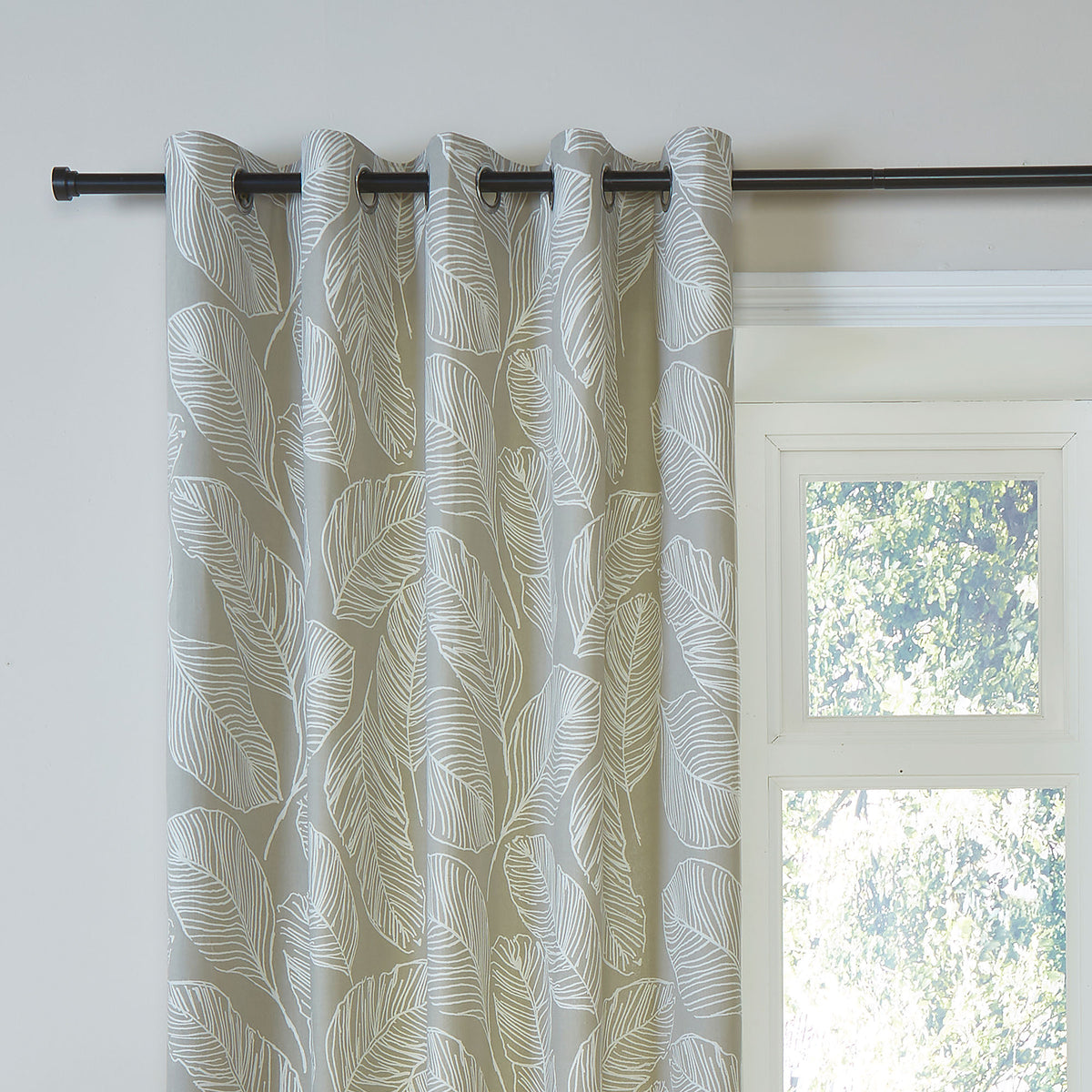 Fusion Matteo Ready Made Eyelet Curtains Natural