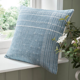 Laura Ashley Mawsley 45cm x 45cm Filled Cushion Denim Blue