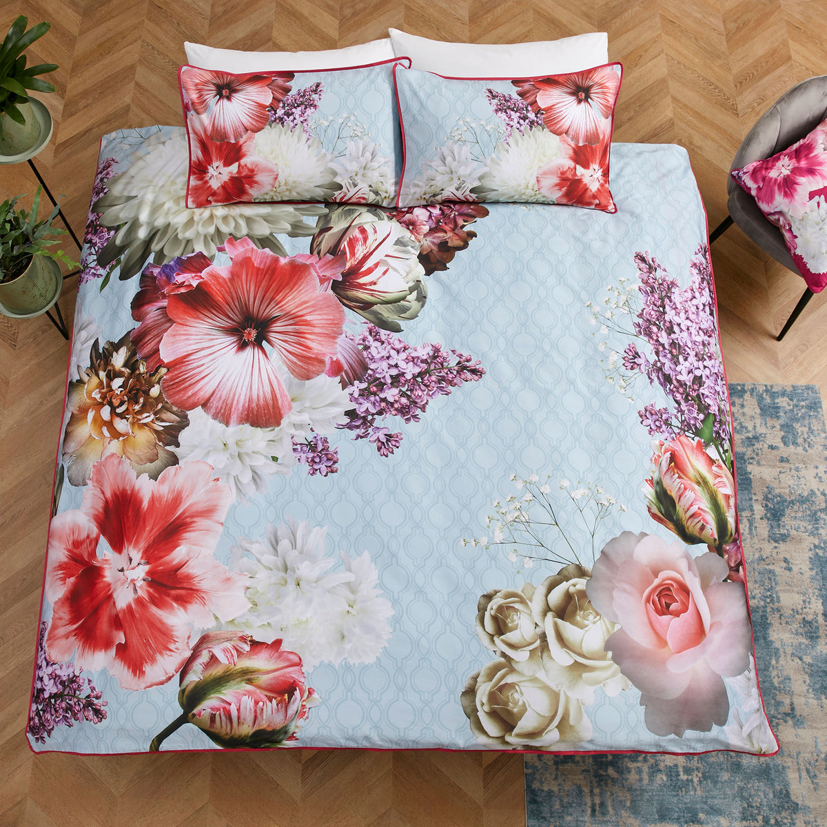Laurence Llewelyn-Bowen Mayfair Lady Duvet Cover Bedding Set Blue