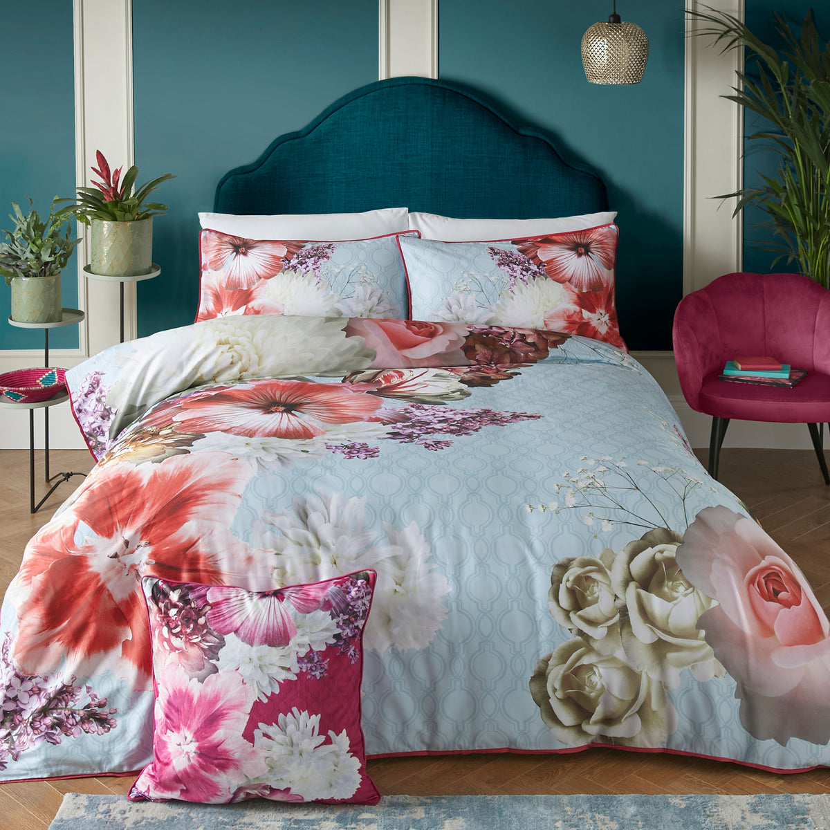 Laurence Llewelyn-Bowen Mayfair Lady Duvet Cover Bedding Set Blue