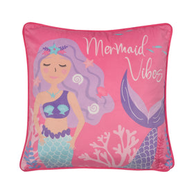 Bedlam Mermaid Vibes Filled Cushion 43cm x 43cm Pink