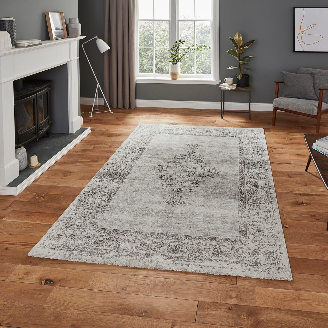 Milano N9695 23352 120cm x 170cm Rug Grey