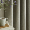 Laura Ashley Milbourne Herringbone Ready Made Eyelet Curtains Grey-Sage