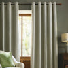 Laura Ashley Milbourne Herringbone Ready Made Eyelet Curtains Grey-Sage