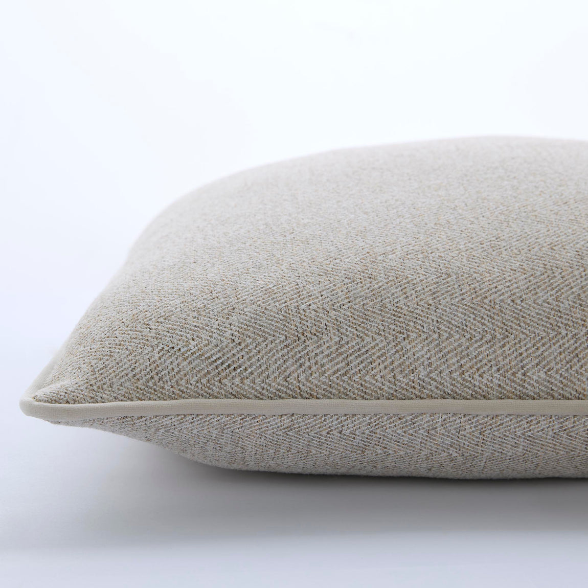 Laura Ashley Milbourne Herringbone 45cmx45cm Filled Cushion Truffle Natural