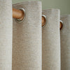 Laura Ashley Milbourne Herringbone Ready Made Eyelet Curtains Truffle-Natural