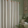 Laura Ashley Milbourne Herringbone Ready Made Eyelet Curtains Truffle-Natural