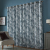 Laura Ashley Millhayes Ready Made Eyelet Blackout Curtains Smoke Blue