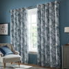 Laura Ashley Millhayes Ready Made Eyelet Blackout Curtains Smoke Blue