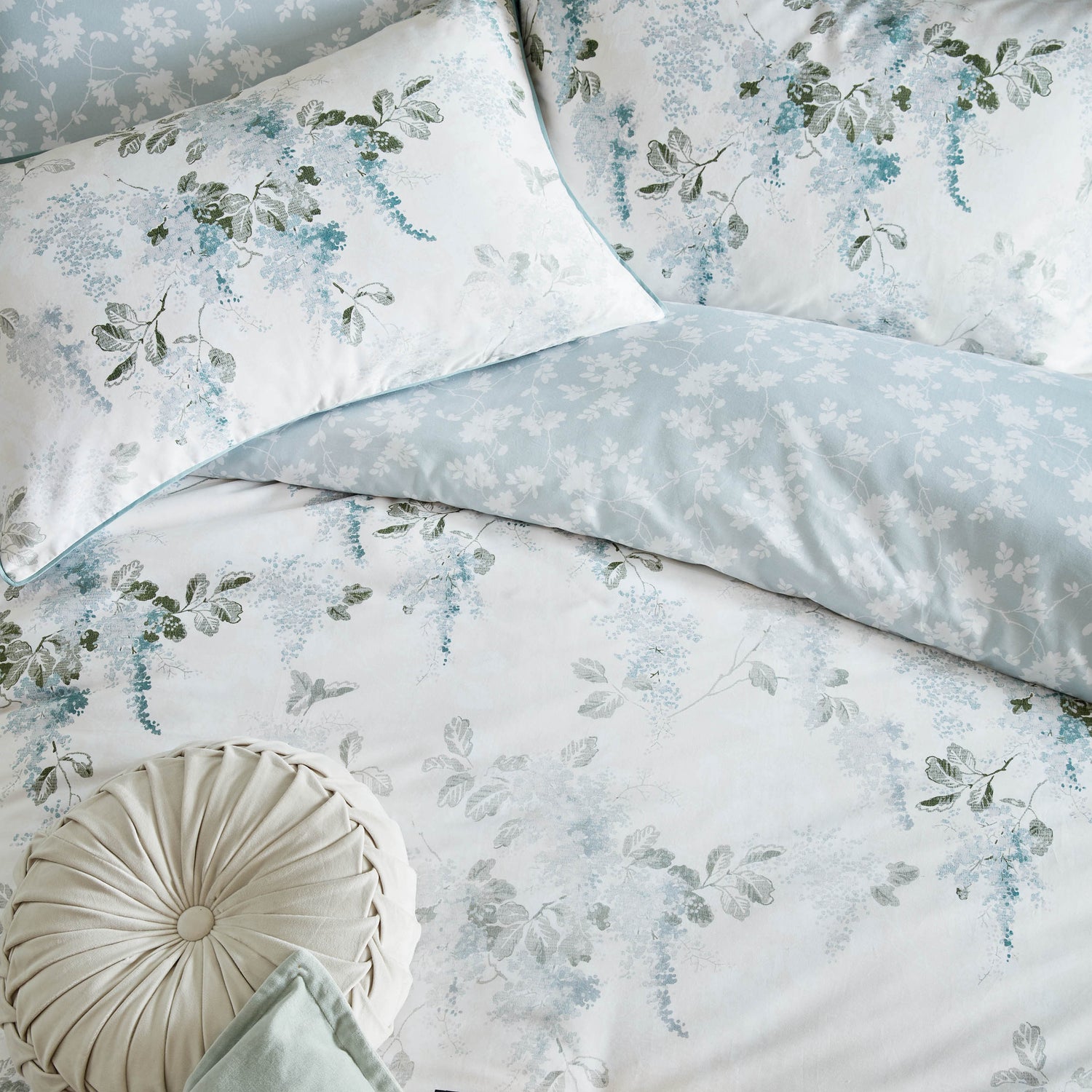 Laura Ashley Mirabelle Duvet Cover Bedding Set Pale Seaspray