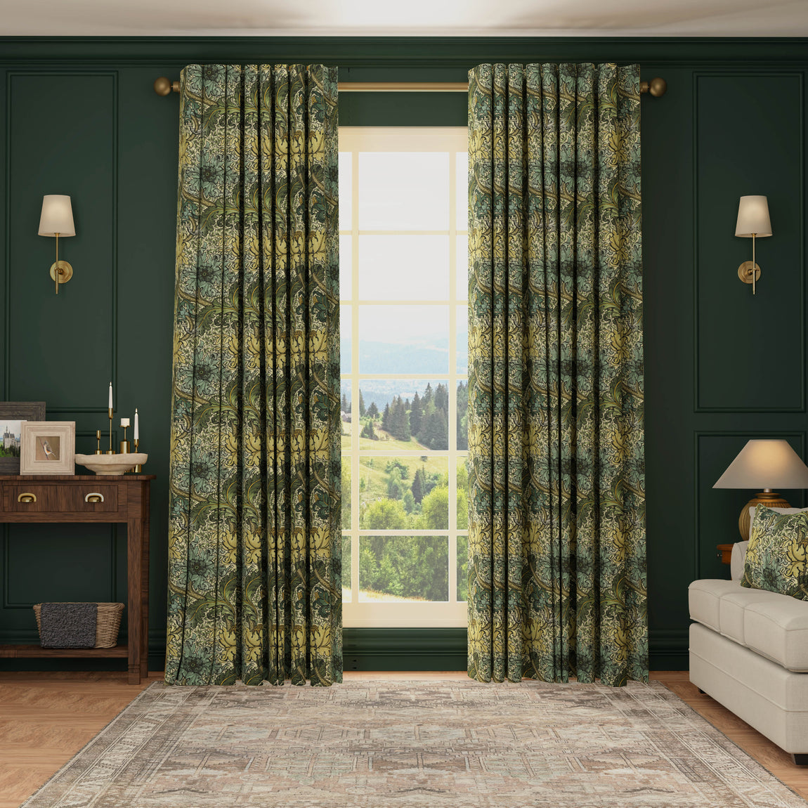 HOUSE Llewelyn-Bowen Morris Major Printed Made To Measure Curtains Ochrella