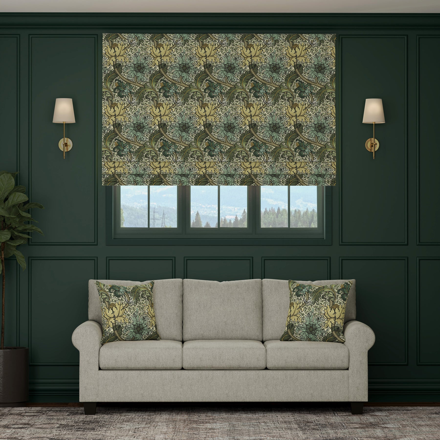HOUSE Llewelyn-Bowen Morris Major Printed Made To Measure Roman Blind Ochrella