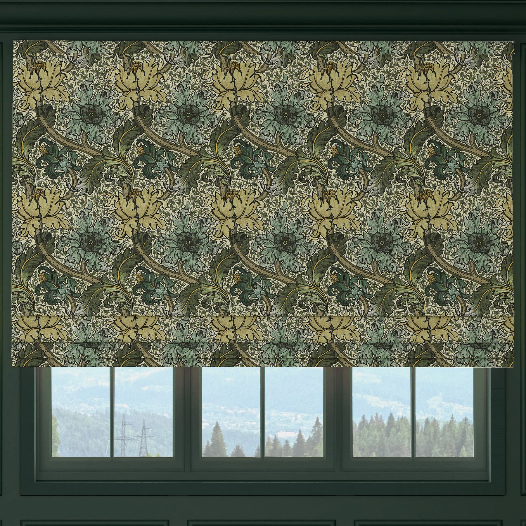 HOUSE Llewelyn-Bowen Morris Major Printed Made To Measure Roman Blind Ochrella