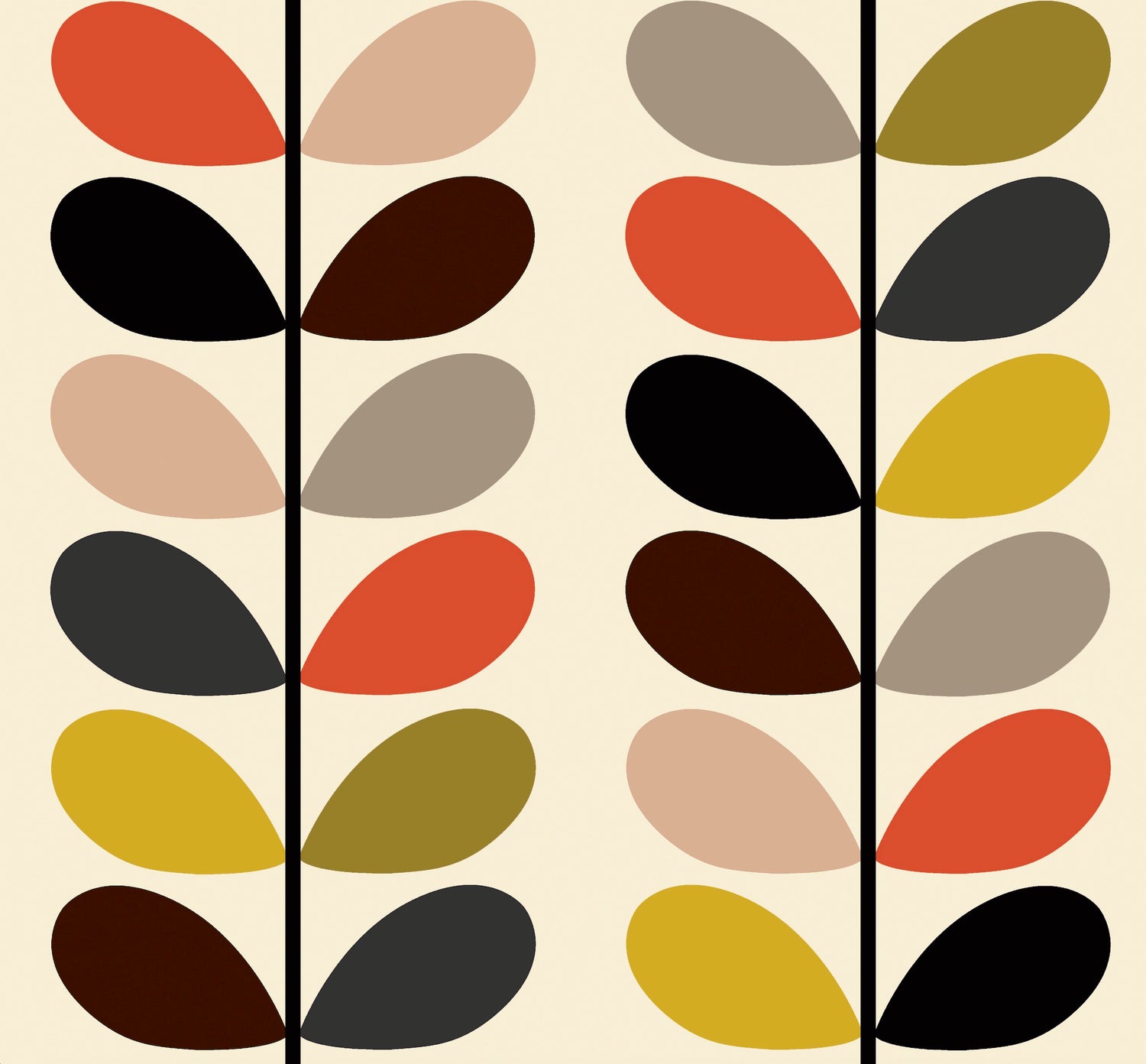 Orla Kiely Multi Stem Made to Measure Blackout Roller Blind Tomato