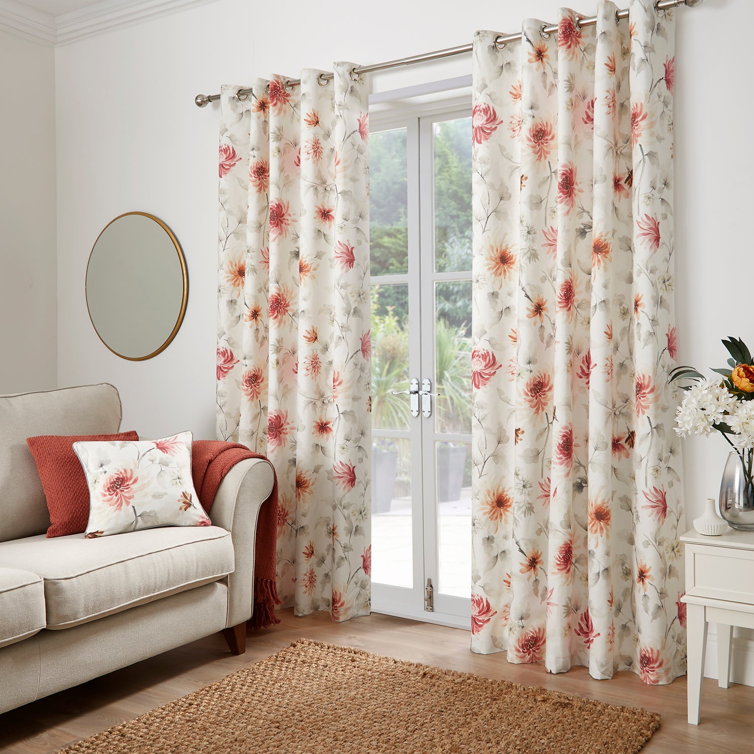 Dreams & Drapes Nadia Filled Cushion 43cm x 43cm Red