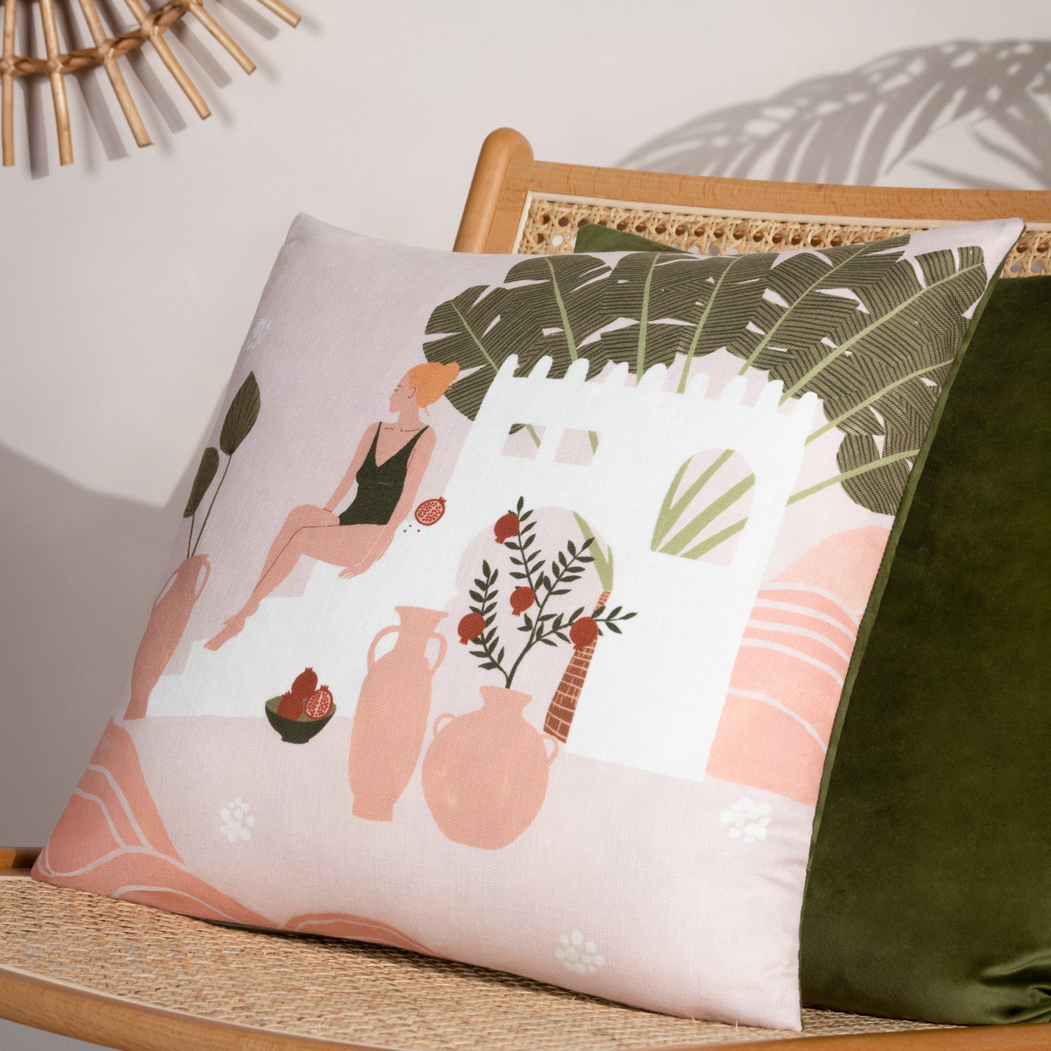 furn. Nalani Abstract Global 50cm x 50cm Filled Cushion Sand