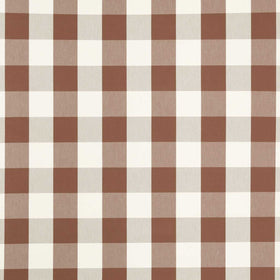 Scion Central Check Fabric Chocolate