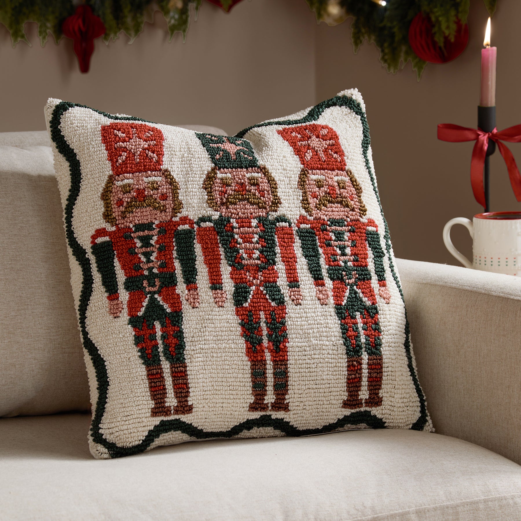 Furn Nutcracker Trio 45cm x 45cm Filled Cushion Multicolour