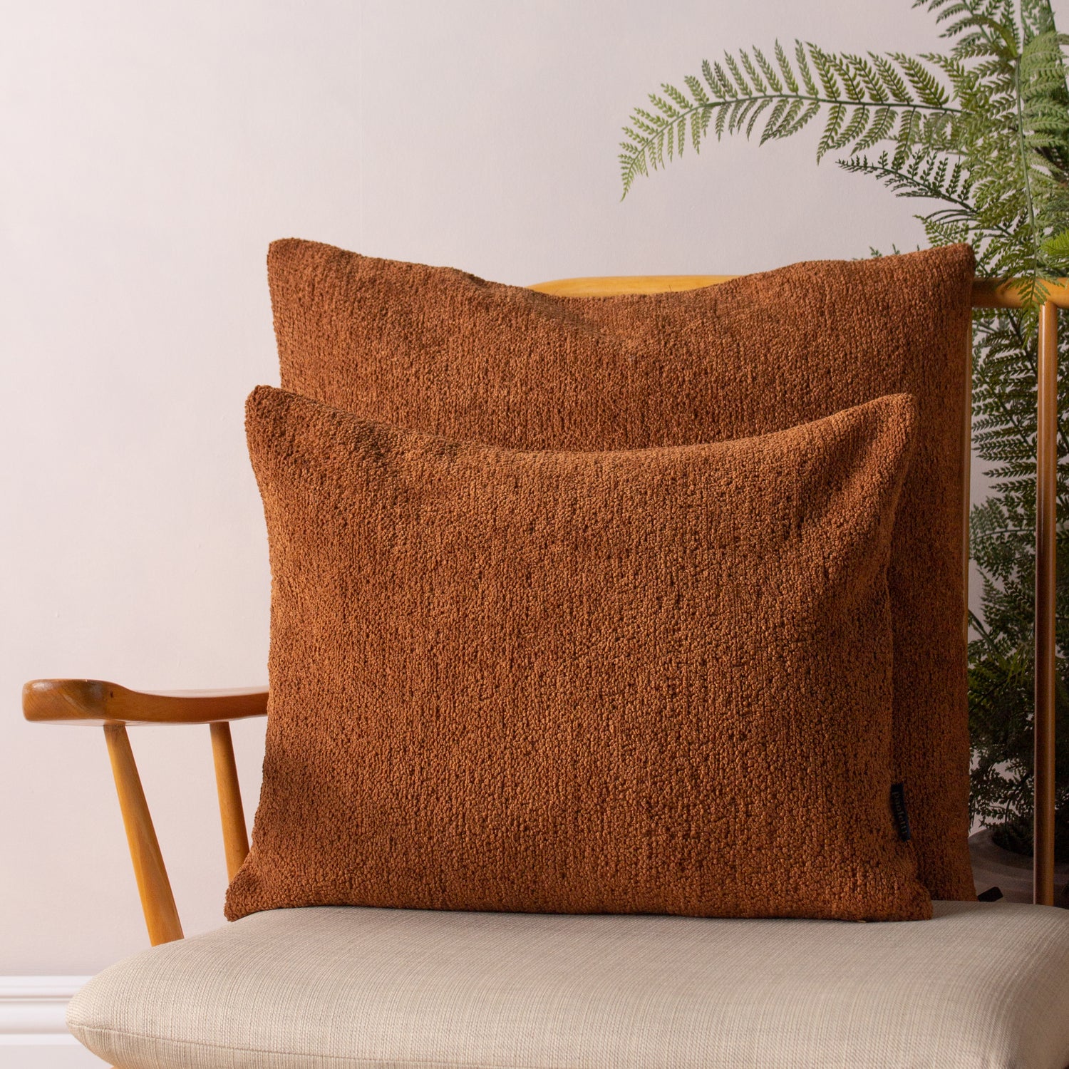 Paoletti Nellim Boucle Textured Filled Cushion 40cm x 50cm Rust