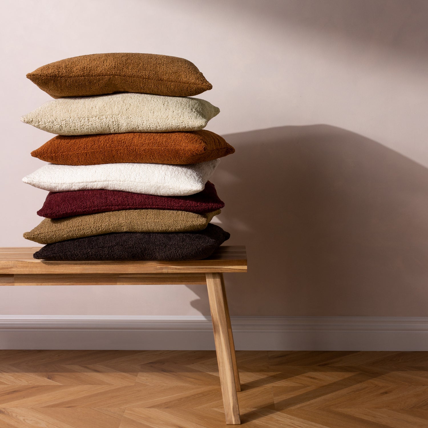 Paoletti Nellim Boucle Textured Filled Cushion 40cm x 50cm Rust