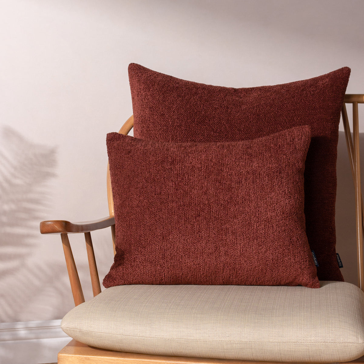 Paoletti Nellim Boucle Textured Filled Cushion 60cm x 60cm Marsala Red