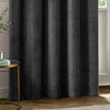 Paoletti Neptune Velvet Ready Made Eyelet Blockout Curtains Charcoal