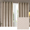Paoletti Neptune Velvet Ready Made Eyelet Blockout Curtains Champagne