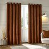 Paoletti Neptune Velvet Ready Made Eyelet Blockout Curtains Copper