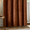 Paoletti Neptune Velvet Ready Made Eyelet Blockout Curtains Copper