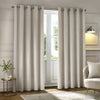 Paoletti Neptune Velvet Ready Made Eyelet Blockout Curtains Ivory