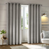 Paoletti Neptune Velvet Ready Made Eyelet Blockout Curtains Silver