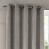 Paoletti Neptune Velvet Ready Made Eyelet Blockout Curtains Silver