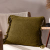 Yard Nimble Knitted Cotton 45cm x 45cm Filled Cushion Khaki