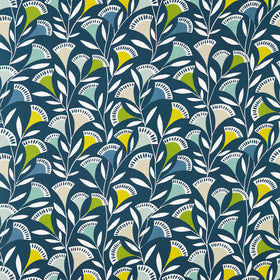 Scion Noukku Fabric Mist Kiwi Midnight