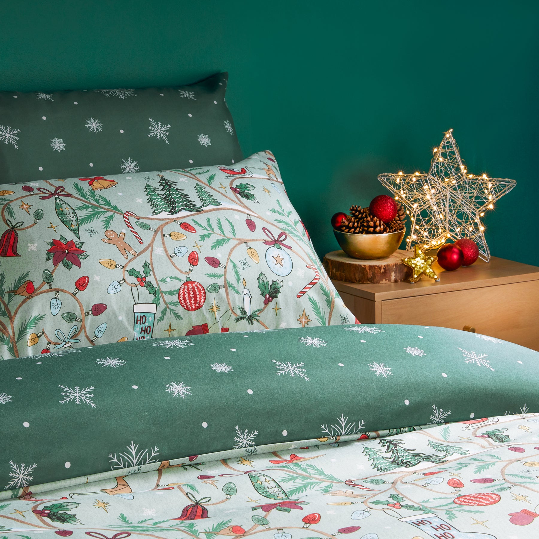 Duvet Day Noelle Soft Touch Duvet Cover Bedding Set Green