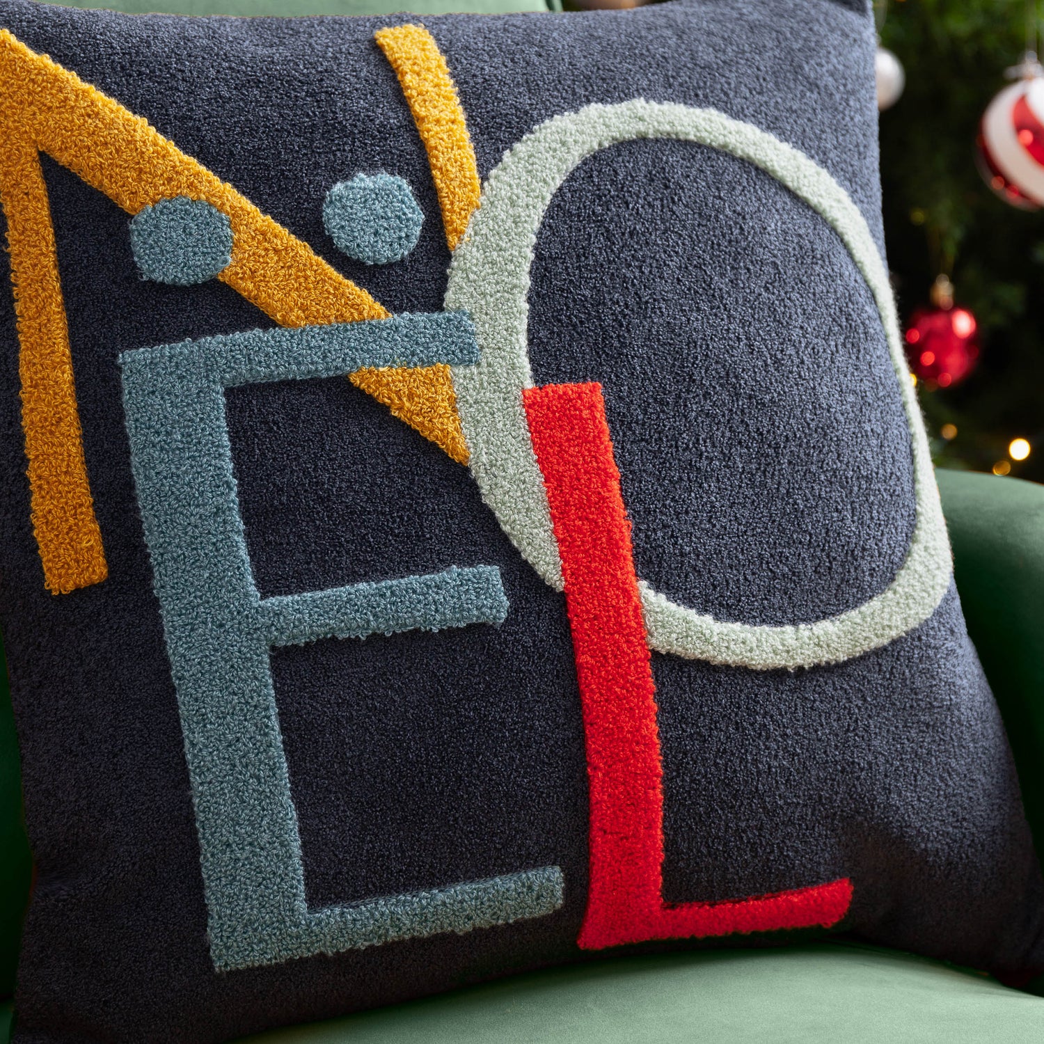 Evans Lichfield Noel Tufted Filled Cushion 45cm x 45cm Red
