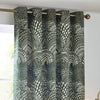 Nola Abstract  Ready Made Eyelet Curtains Olive
