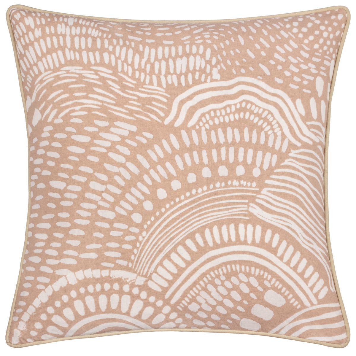 Nola Abstract Piped Filled Cushion 45cm x 45cm Oat