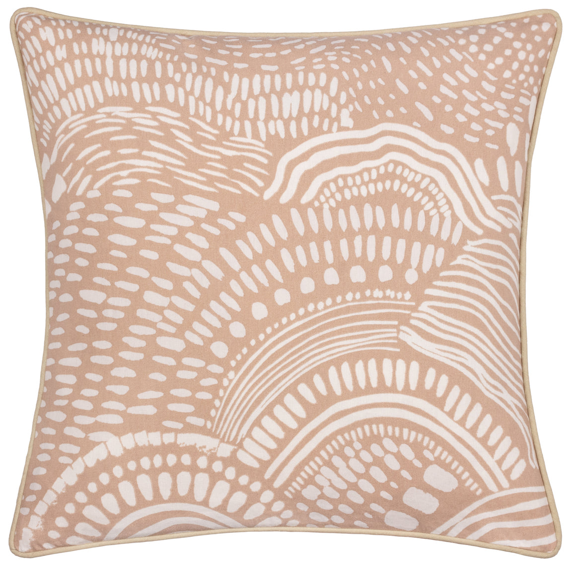 Nola Abstract Piped Filled Cushion 45cm x 45cm Oat