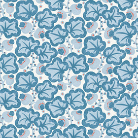 Scion Poppy Pod Fabric Denim Chilli