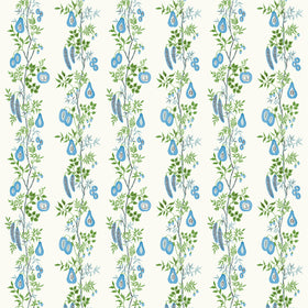 Scion On The Vine Fabric Cornflower Kelly Green
