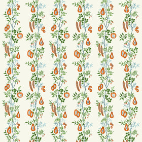 Scion On The Vine Fabric Tangerine Kelly Green