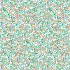 Scion Pomona Fabric Cornflower Tangerine