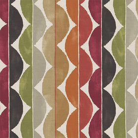 Scion Yoki Fabric Terracotta Moss Amber