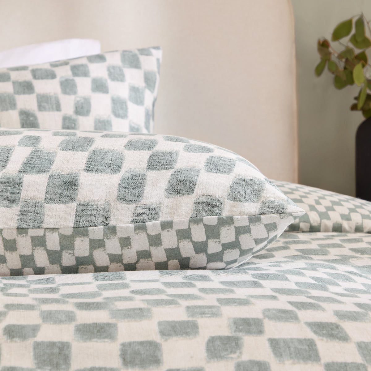 Nyhavn Checkerboard Duvet Cover Bedding Set Aqua