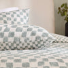 Nyhavn Checkerboard Duvet Cover Bedding Set Aqua