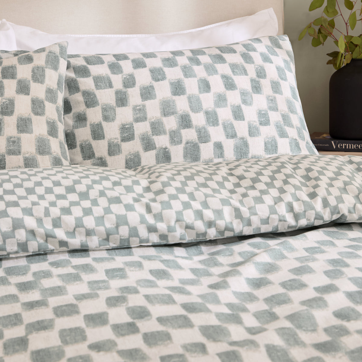 Nyhavn Checkerboard Duvet Cover Bedding Set Aqua