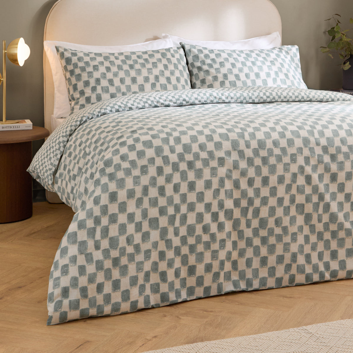 Nyhavn Checkerboard Duvet Cover Bedding Set Aqua
