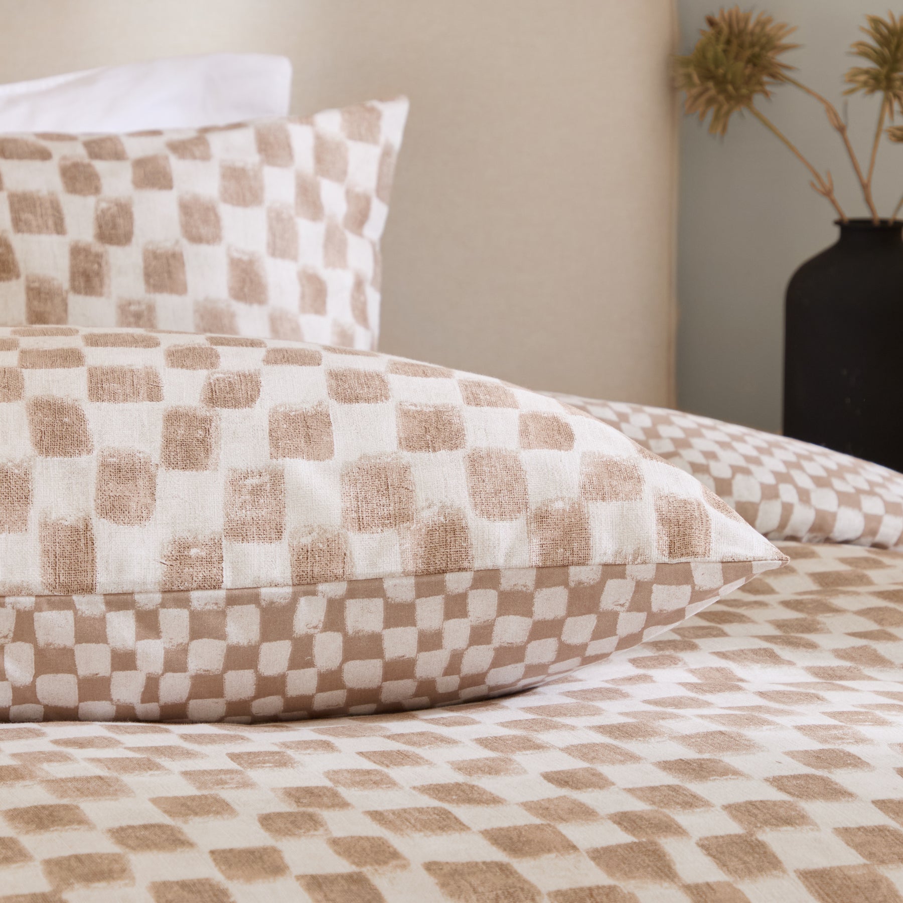 Nyhavn Checkerboard Duvet Cover Bedding Set Tobacco
