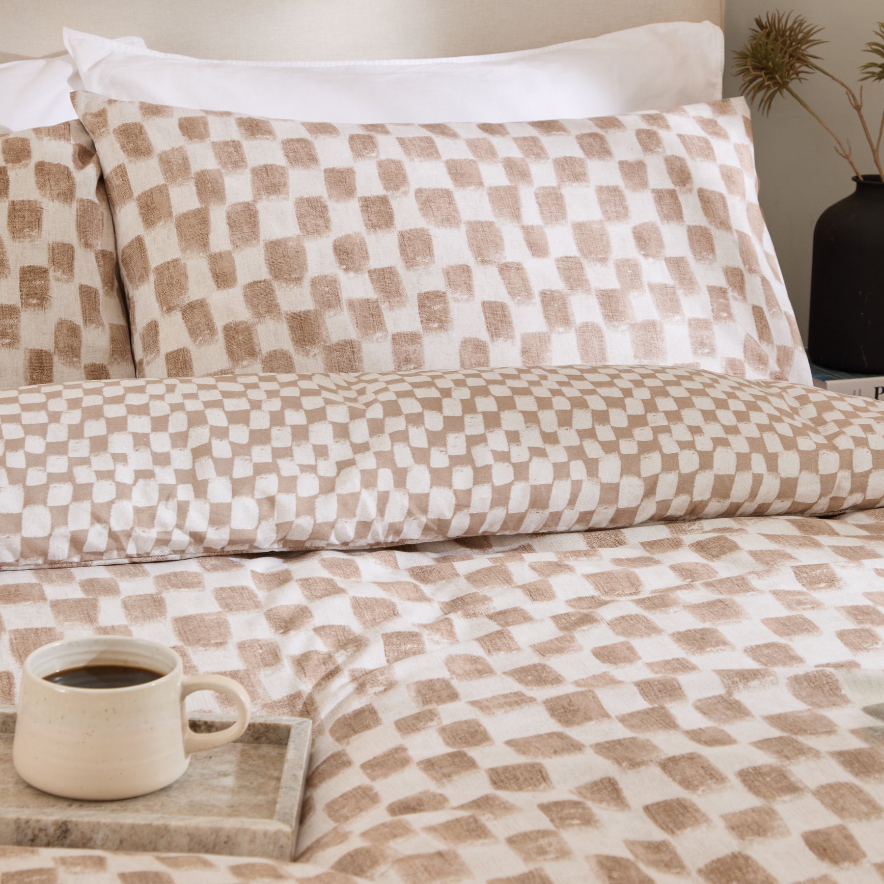Nyhavn Checkerboard Duvet Cover Bedding Set Tobacco